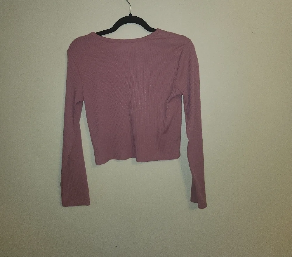 GAP Girl's Button Down Ribbed Top - Mauve
